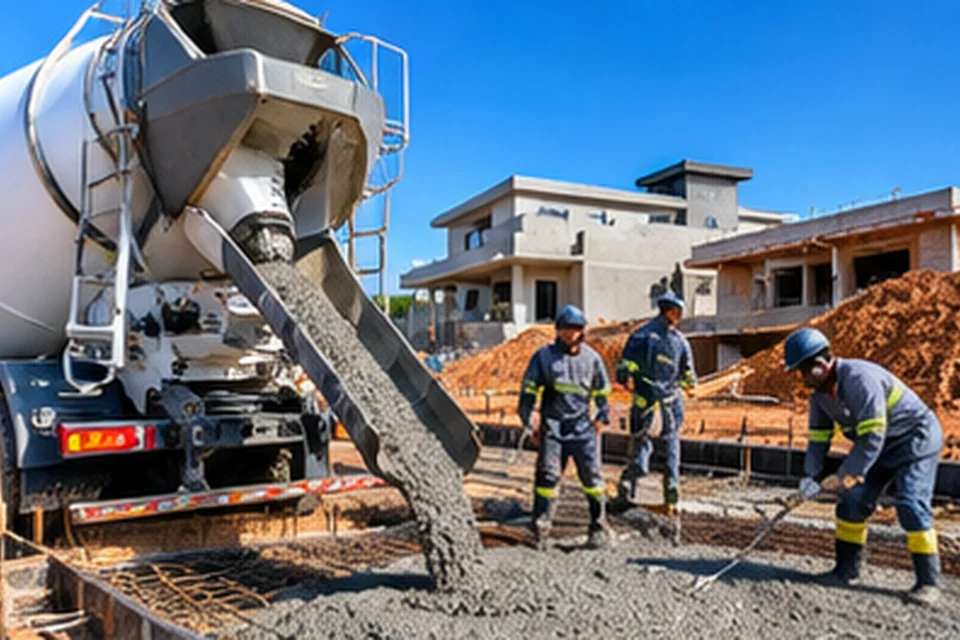 Concreto usinado aplicado em obra residencial no Distrito Federal